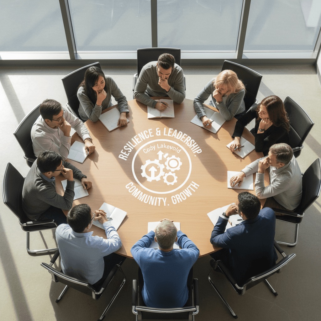 Overhead view of diverse community members seated in listening circle, engaged in attentive discussion and idea-sharing