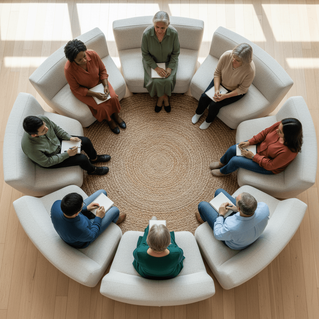Audience members engaged during workshop or speaking event