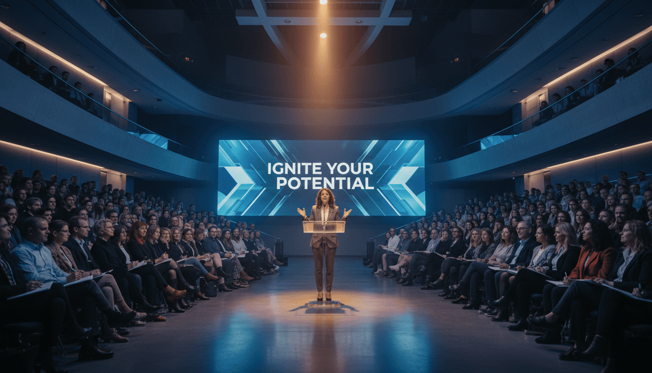 Cody Lakevold speaking on stage during a professional speaking engagement