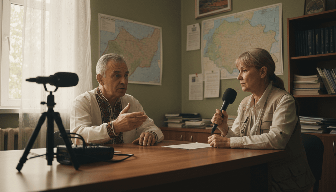 Cody Lakevold speaking during a media interview